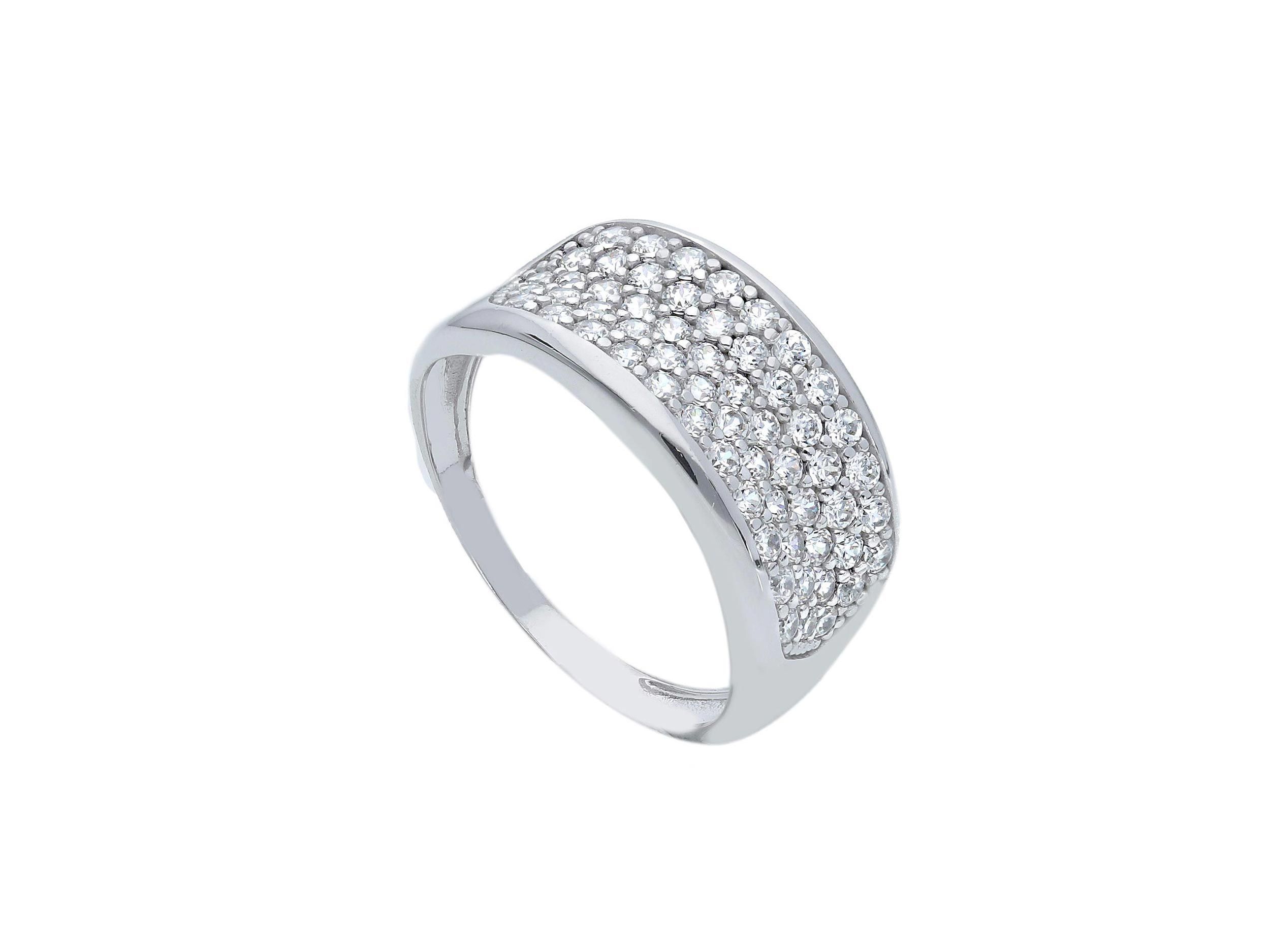 White gold k9 ring with white zirkons (S252865)